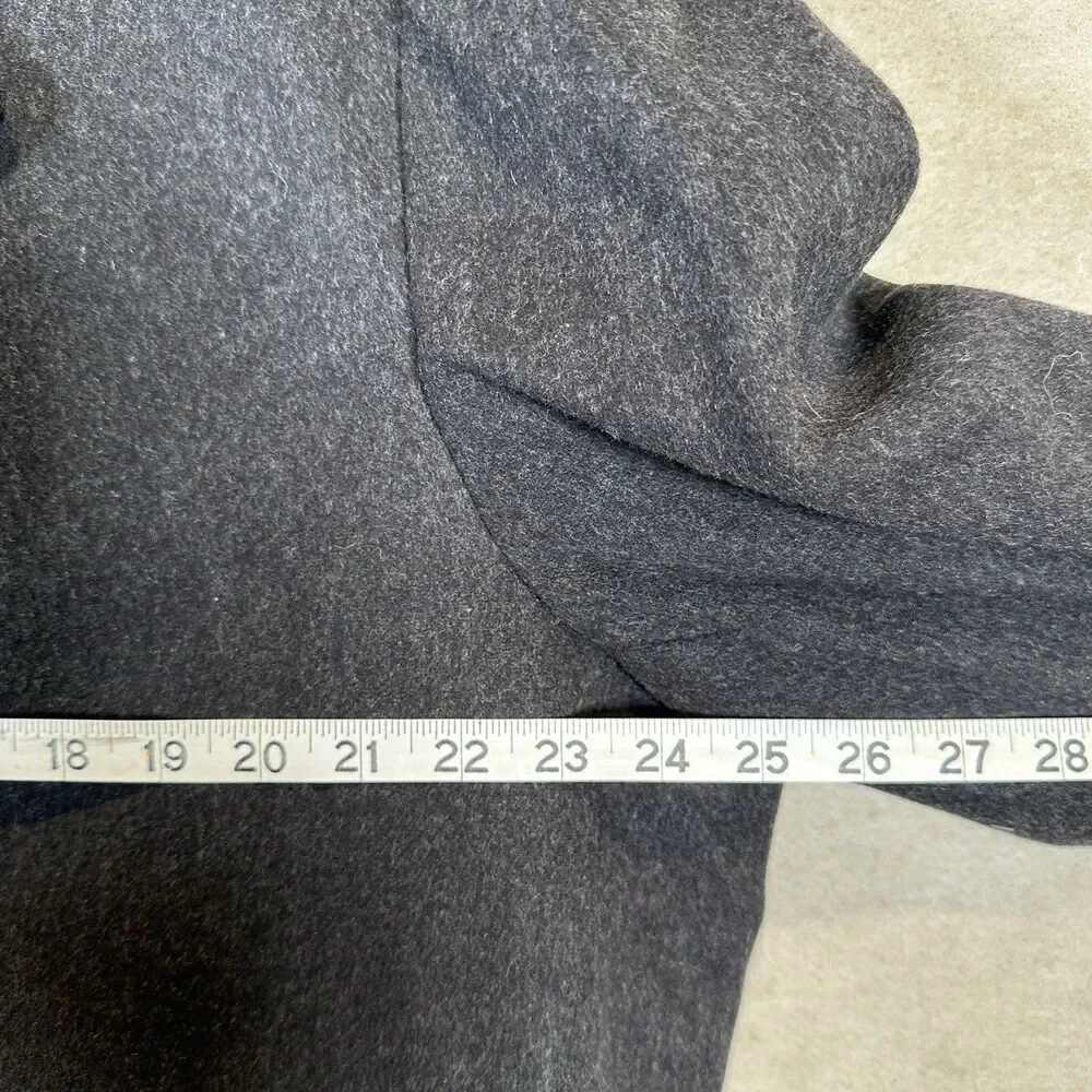 Nordstrom Jacob Siegel Company 100% Lambswool Coat Peacoat Charcoal Gray Mens 44